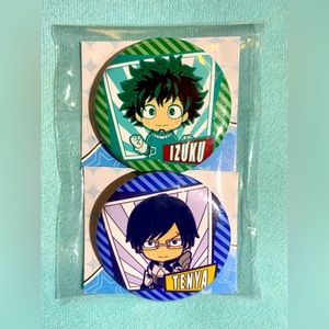 Two My Hero Academia Buttons